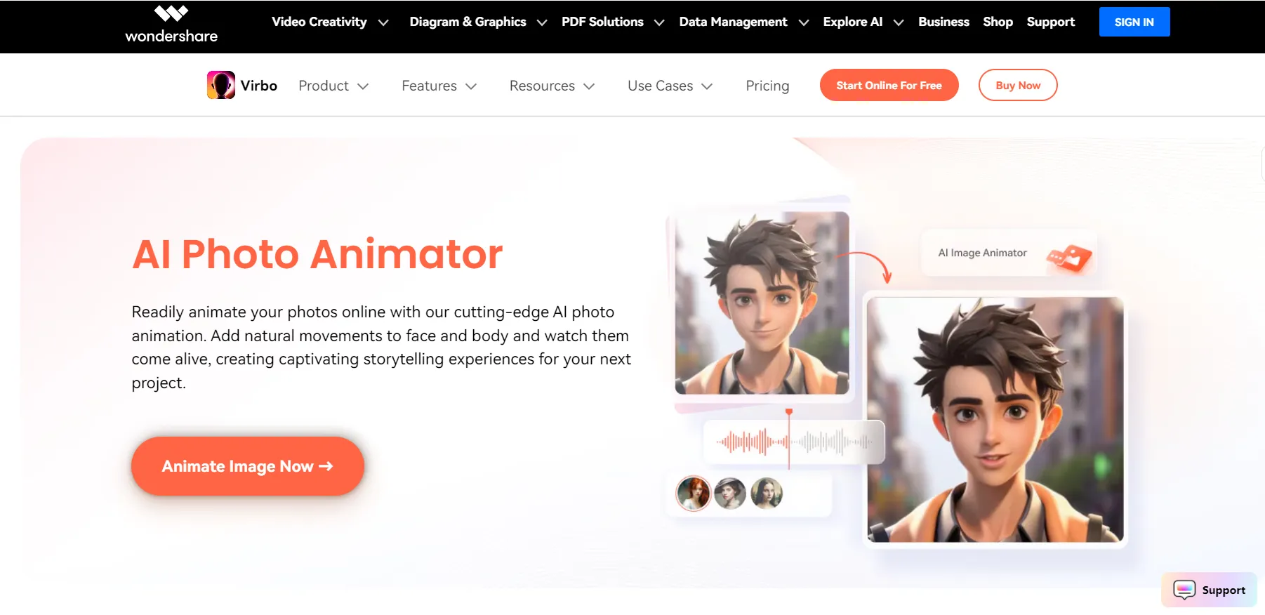 Free AI Picture Animation Tool-Wondershare Virbo