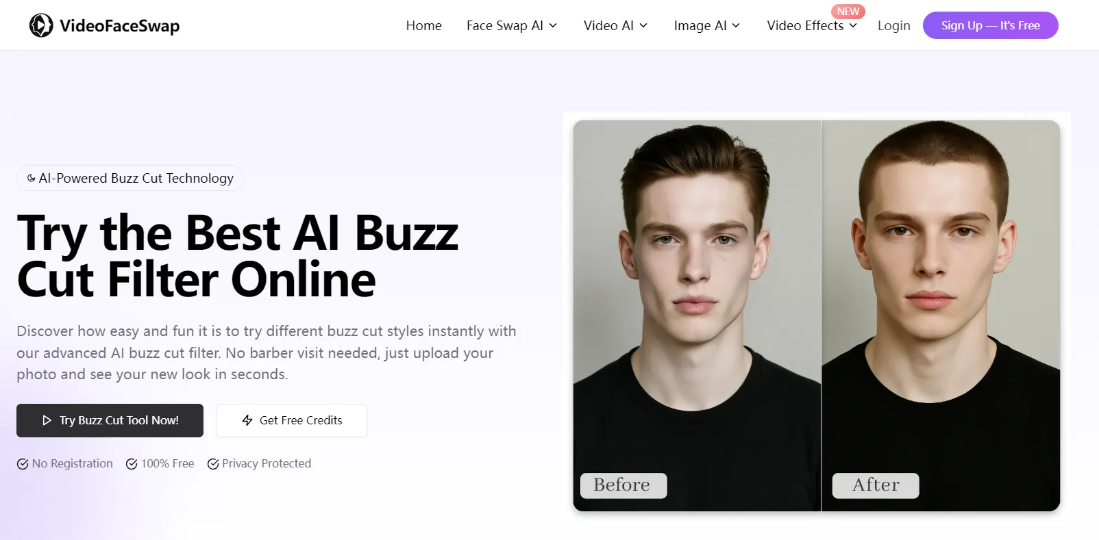 Best AI Buzz Cut Filter Tool-videofaceswap