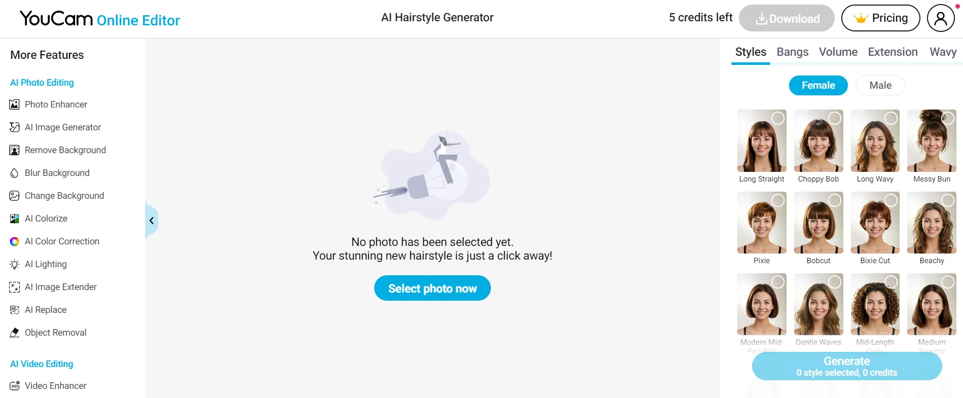 Best AI Buzz Cut Filter Tool-youcam 