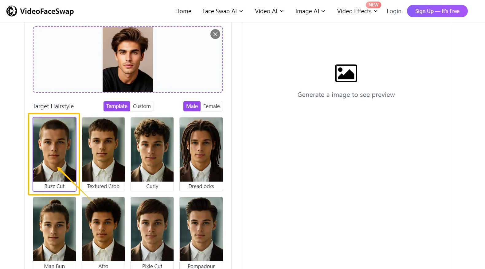 How to Use the AI Buzz Cut Filter Tool-step 2